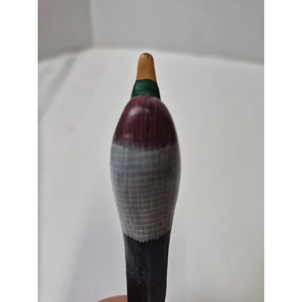 Vintage Hand Painted Wooden Mallard Duck Letter Opener Rustic Desk Accessory 7.5